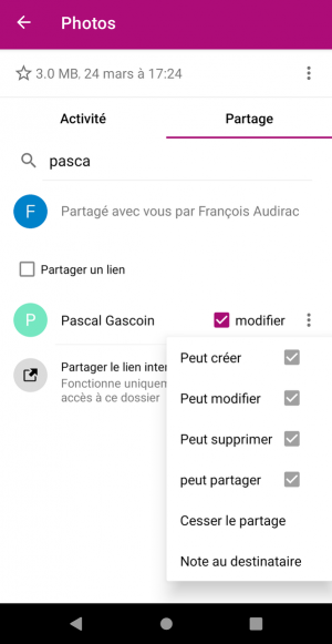 Partage de documents Partage de documents